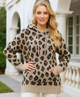 Comprar casaco moletom feminino de tricot com capuz quentinho e estiloso para dias frios com conforto e elegância ANELLIMN